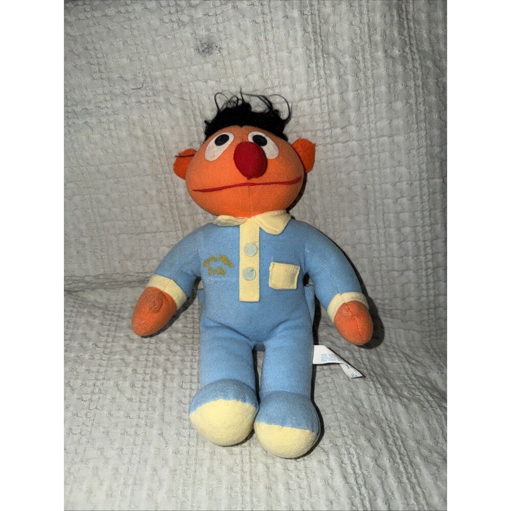 Vintage 1981 Knickerbocker Sesame Street Muppet Nighty Night Bedtime Ernie, Blue